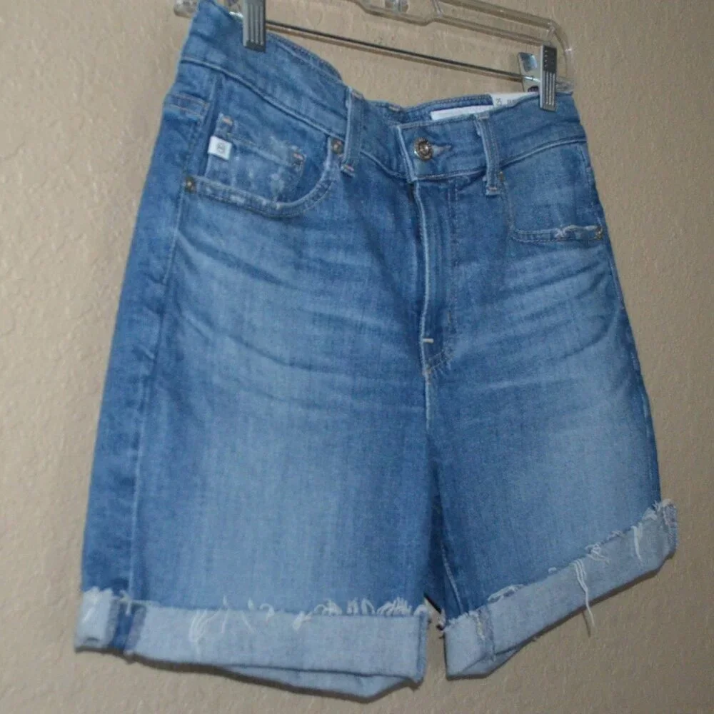 NWT $178 AG Adriano Goldschmied Ex-Boyfriend Mid Rise Bermuda Shorts